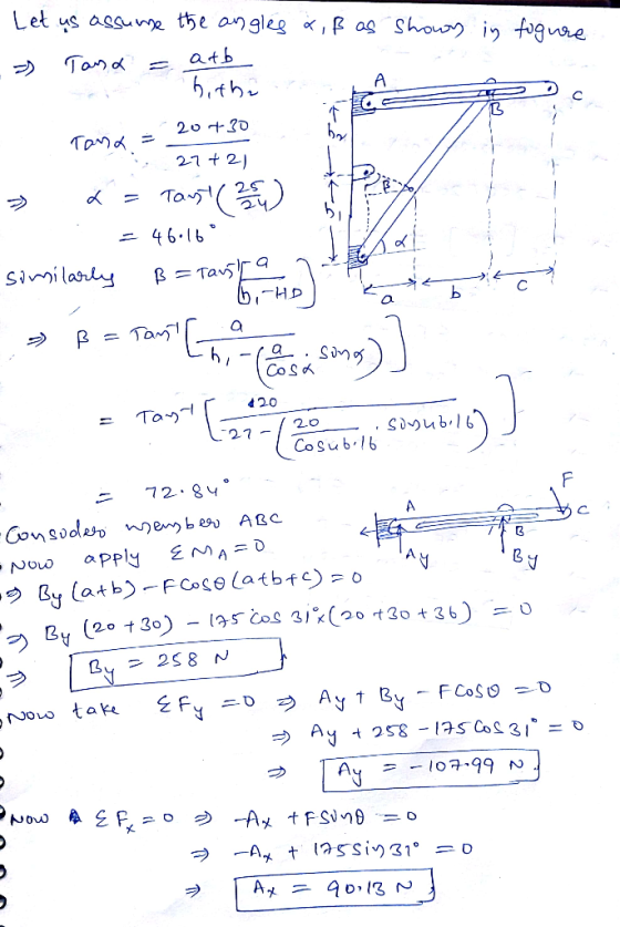 Let us assuwe the an gleg , R ag. Show i fg ure atb Tana A 20 t30 TaM 21 t 2) 2S 46.16 Similasly BTav h-HD = Tam Co S 42.0 Ta
