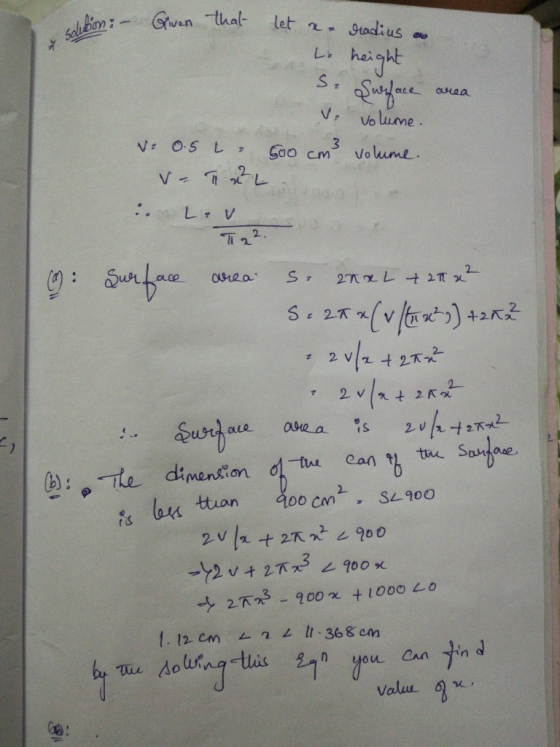 selbion Guan thal let Sradius LA OLaa V, volume Vz O.5 L Sao cm Volume V L .. L V 2. 2 S 7 anea 2 2Lt 2T x S.o)an 2 v/2 427 2