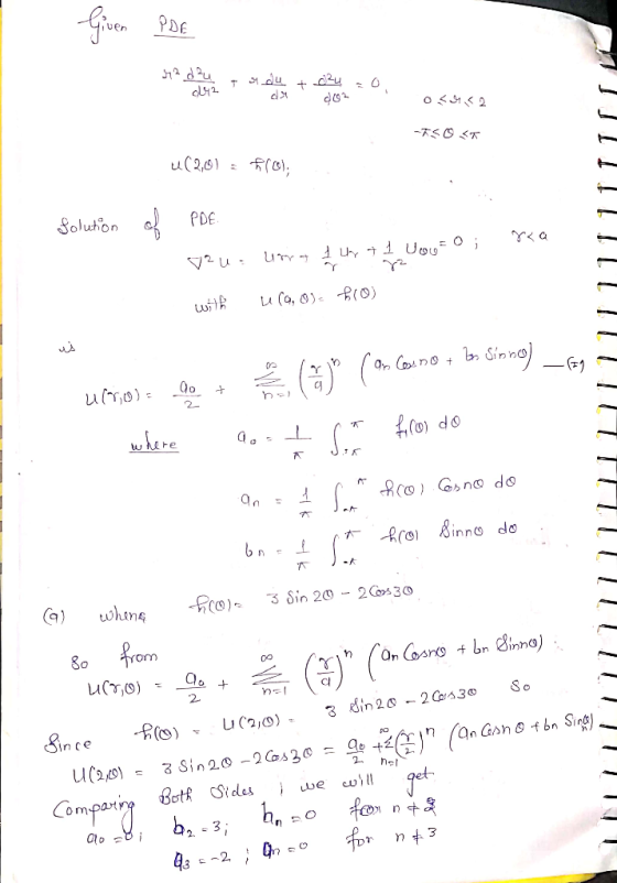PDE u U12 TSO < uC2,0) 0); PDE Soluhon Vu: u Co, o) (0) 0o uro) 2- OP ou &inno do 3 Sin 20- 2C30 whing from On Cosno bn dinno