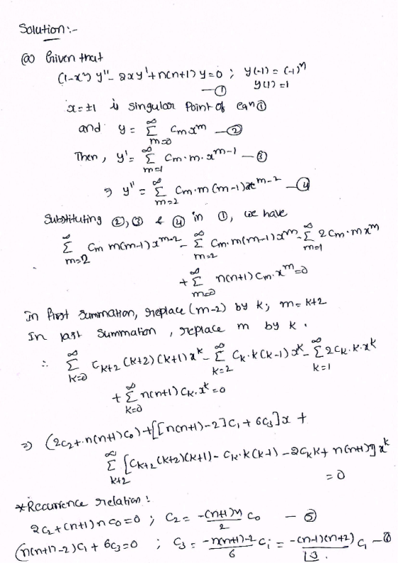 Solutio @ Eiven tht Sub ituing B,CD 4 @ n ①, urhae rn2 keo k*2 C1