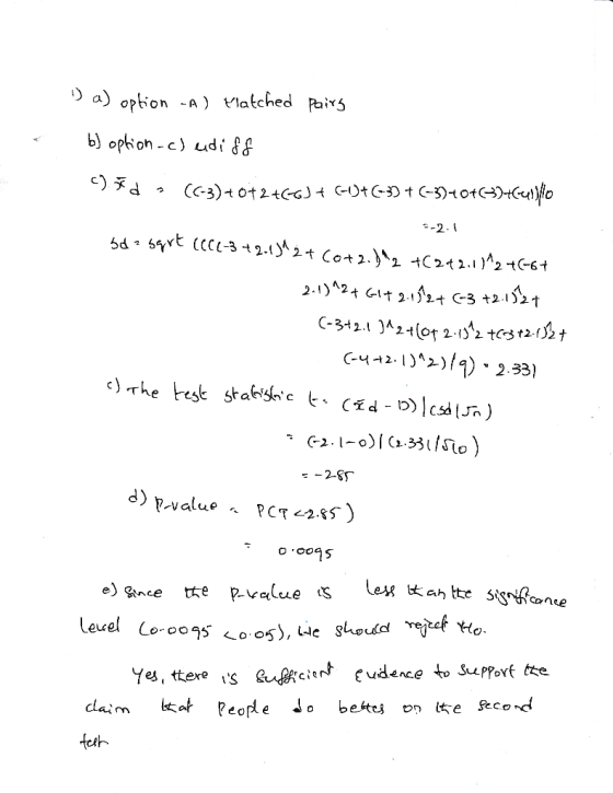 option -A) Vlatche b) opion-c) udi d d)P-value PCT485) eL: daim kat People Jo bestes on ite Secod
