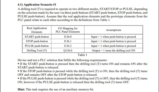 4.1) Application Scenario #1 A drilling tool (T) is required to operate in two different modes, START/STOP or PULSE, dependin