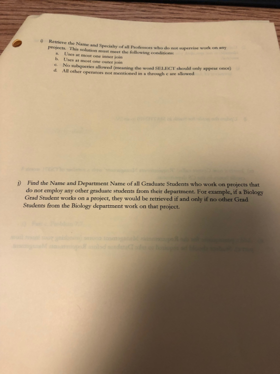 Retrieve the Name and Specialty of all Professors who do not supervise work projects. This solution must meet the following c