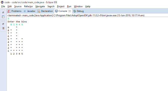 code code/src/code/main_code.java Eclipse IDE File Edit Source Refactor Navigate Search Project Run Window Help E Console Deb