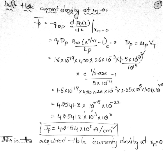 brol tHde curent dety tt OF d PoC) Dp Pno (er-0 PppT 5x 1d lo15 026 X e 6X1o4n26 K1O225x10 y0lx1o -22 3 3 45 /cm A theeguived
