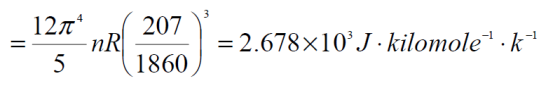 3 12T 207 = 2.678x10J.kilomole k nR 5 1860