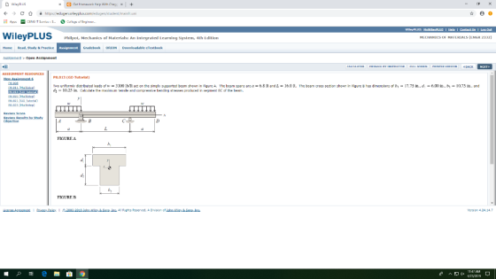.uri ะ!! Apua -CENG TS.rvicu: s.. O ColkaguulEnginuu.. WileyPLUS pot, Mechanics of Materials: An Integrated Learning system,