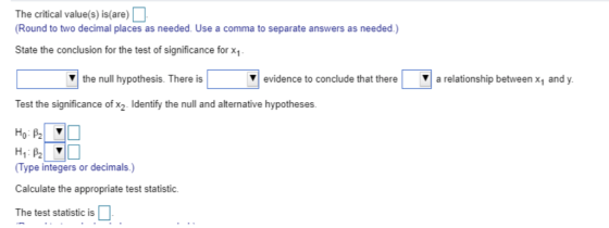 The critical value(s) is/are) Round to two decimal places as needed. Use a comma to separate answers as needed.) State the co
