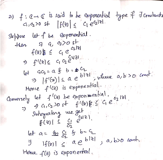 2) f is said bl2l Hene f) is epponemial Conversely 놔 fCaj be e ponBCn hal. 212