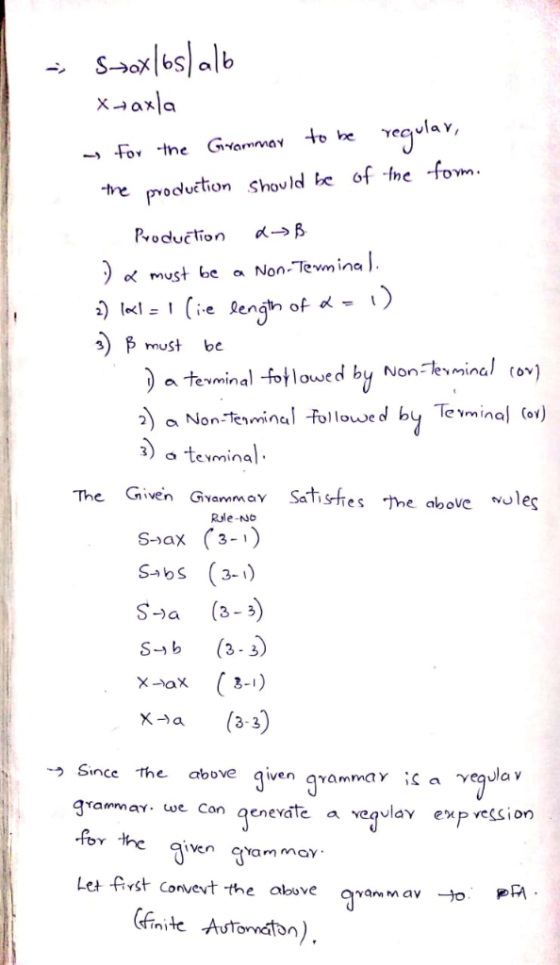 tre production shovld be of he -fomm Production d→ o* must be a Non-Temina 阝must be 2) a Non-teminal Followed bu Tevmin 3) a