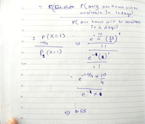 r(only waiiable one nouse il be 10 d be aualable bouse coi 1リ PC 4day) 10 1 P (X=1 to14 e 11 12 (4 13 pm 1 ! 14 e 4 15 X4 16