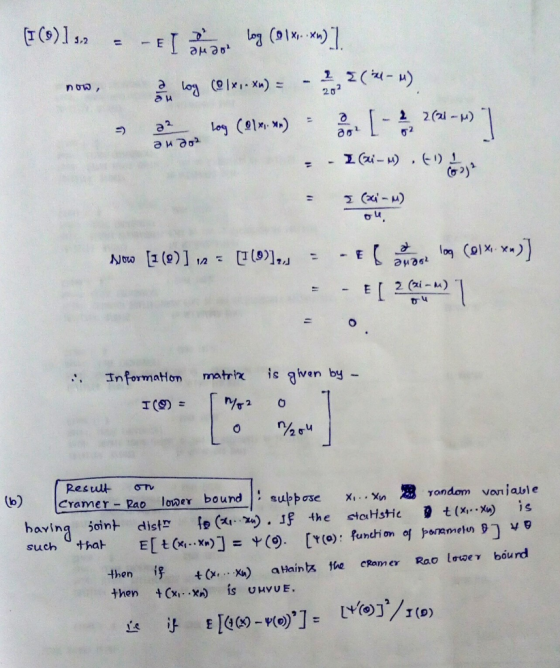 DIXxn 1(9)13.2 = 202 Σ(회-μ) (Olx,.xn)-- au toa now , σ2 ㅎ. naru ondom vaniable Cramer - Rao loDer bound subpose x