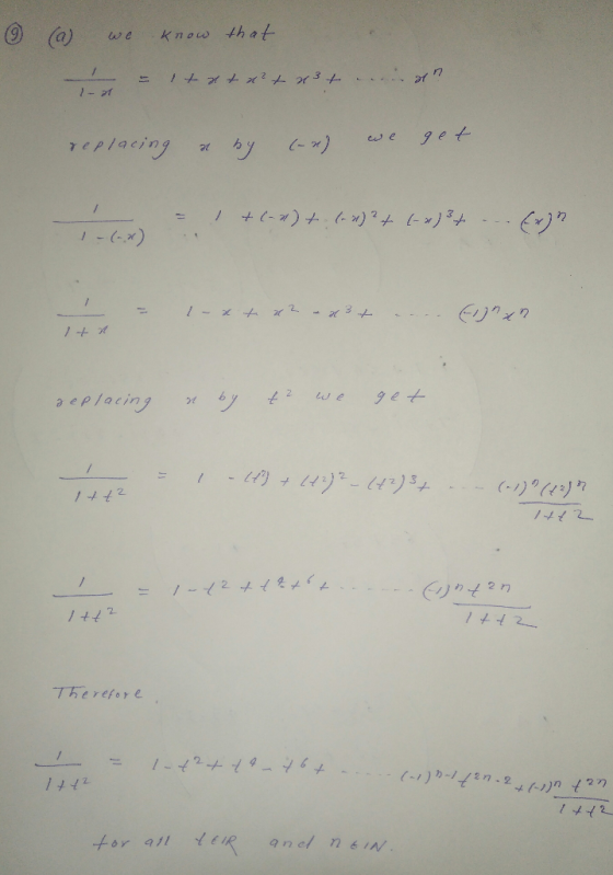 ⑨ (a) we know that ot -(-メ) 1 412 1442- /422 Therefor e 1442