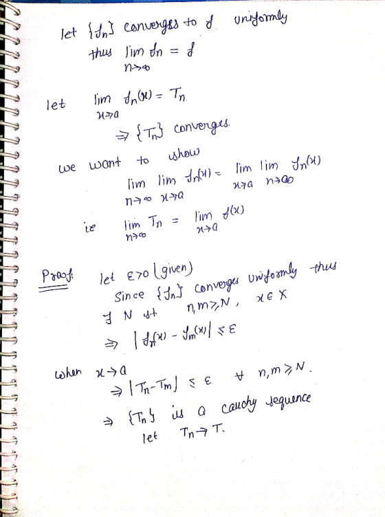Con thus lim d = 1 uve wont to how lim im dn)lim lim te Since ) conveg unifoml -thus Jequince let TnT