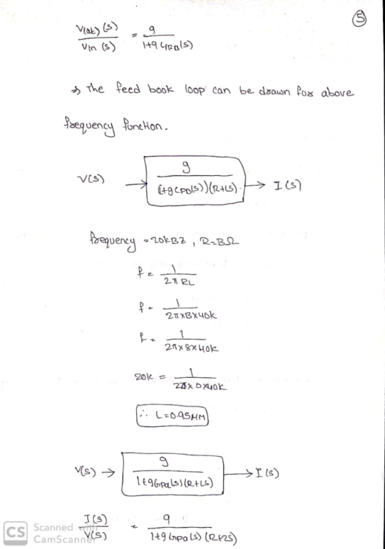 Vtst ) Vin (S11) うThe feed book loop can be drawn A08 above een on VCS 2BX46ok LsHM T (S) s+s) Scanned wi^