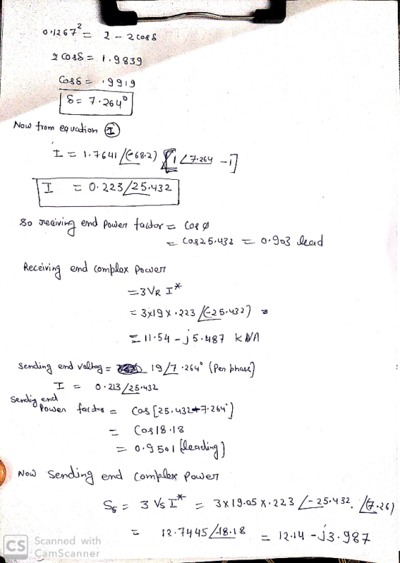 2 Nou from q uation ReceivIh kb/A 되1.54-J5487 Sending end v(Pen bhaud I o 213/25.432 Sendi en en ac-« - Cos[25.31+.26 Co 18.1