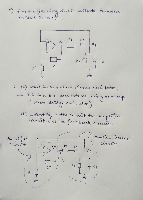 am ideal op R1 C1 V. R 2 2. circuit amd the feed back eircet 、 pon itive feedback G 1 R2 ir