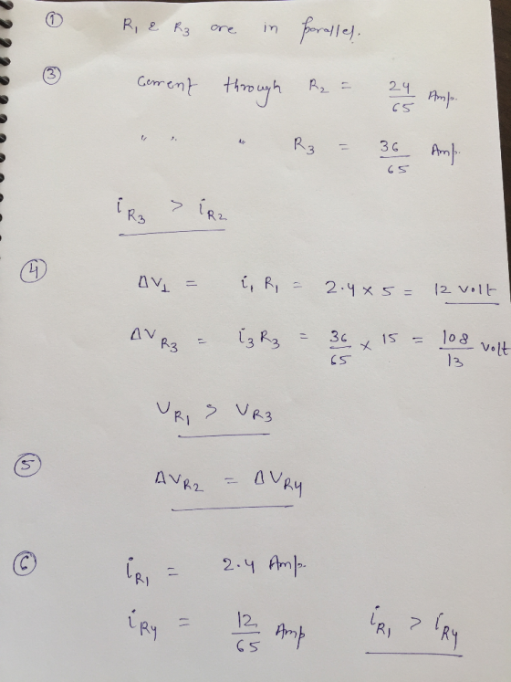 Ore R,& R3 (1 24 Am R, ニ Cumrent CS Am 36 R3 to 12 Vol 2.4 x 5 108 volt 15 36 AV R3 13 aVAM ANR2 Amp 2.4 RY 12 Phmp