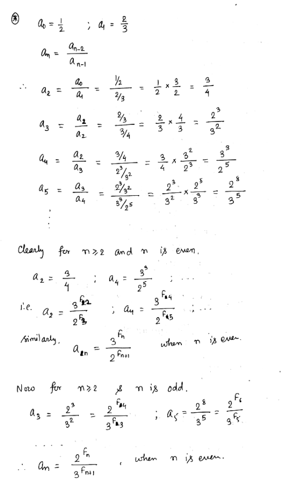 as = an-2 an- X 2 2/3 4 2. 7 3 3/4 2 32 Cleanly for m2 an d m 1.е. а, fimilary whem Fnt for mis odd m 2 Noo Fr 2 В eлеn. when