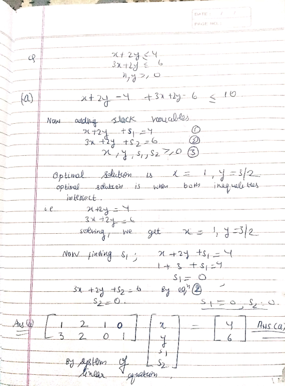 DATE PéGE MC t24< +3x t2j- 6 voulls lack oddw Now S 3x+24 tS2 - 6 Xij,,,S2Z,0 2 luten Optinal optimal intesect bath uali tas