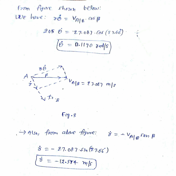 below foom Aigure We have o VAiB CoS 27.087-Cos ( 7,66) : 05 A Fr.3 AB ALs foom aboe goe 27. 087 Sin (27.66) mls 12-574