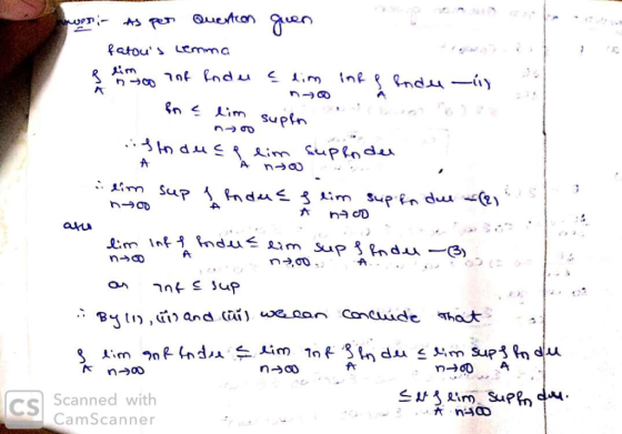 s pen uertcon fatou s Lemma nf Endu Ine Rndu-iy A A Lim suptn upende Aim na im Sup A mdu im Supfn duu e) A aru im Int hdus i