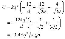 12 12 4 =-1.4642 /πε0d