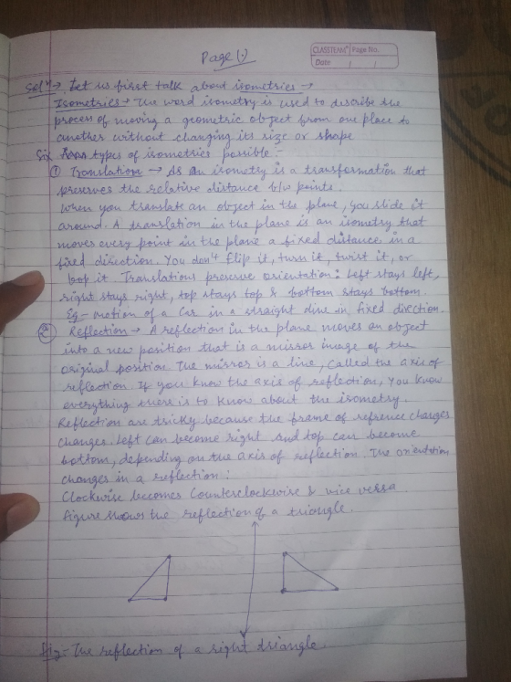 CLASSTEAM Page No. Page y Date Sel1 tet us fiest talk abet ironetsies TsemetsiesT werd ikemetry preces of uevig a gremetsic o