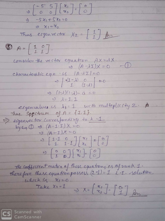 2 Thus ergen ve ctex X2 1 11 A = AX-dX -0 A-AIXO Lensider the vector equatren characterys tic eqn 8 (1 -) (14 1 2 A multplic