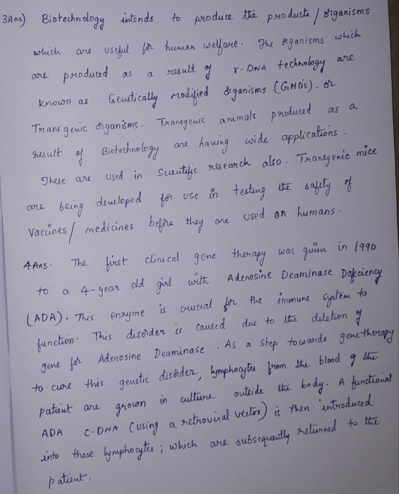 3Ans) Biotechn dogy intends to produce te pso duth /iganisms useful r tuman w elfore prodιcd whith are Fhe bganisms which are
