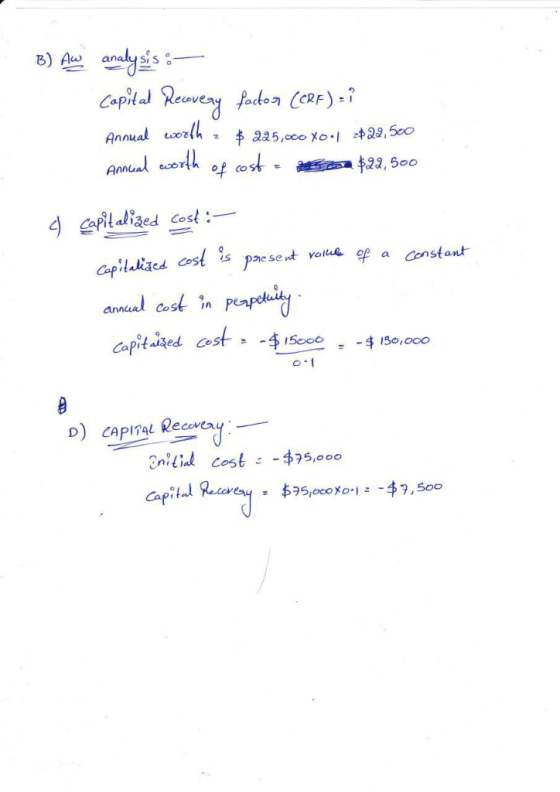 Annual uxelkz 丯2a5,cooXo이 串28,500 Annua aor capilaized cost :_ Cost in P D) CAPI Recovea ni cost,0oo