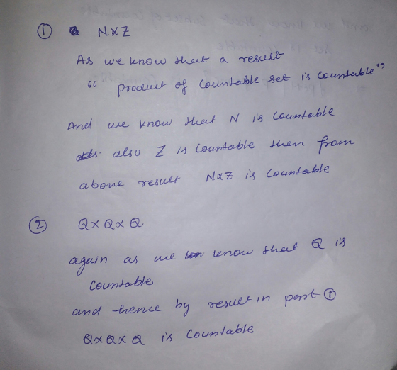 As we unow that a esulk Prociwt t Countable see is countable and wu abone resurNxz Countable apen Countable
