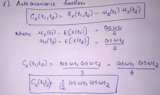 f) functi on Auto covarian ce CyCt,t)ltt)-yt) t) CxCti,t) Cos wts where xlti - Ex(t CoS wta Ctsta CoS wt Co5 wta 4 Co5 wt CoS