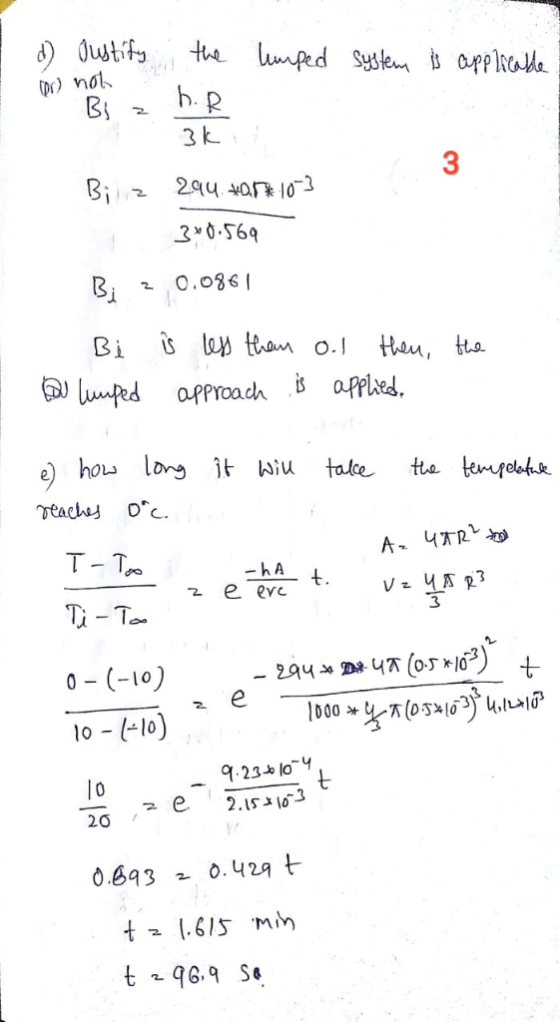 By 3 k Bị 2 0.0861 lumped approach Šaprlad Ti -To- 0 (-10) lo --l0) 3 23 oY 고e, 2.15- 0.643 o.429 t