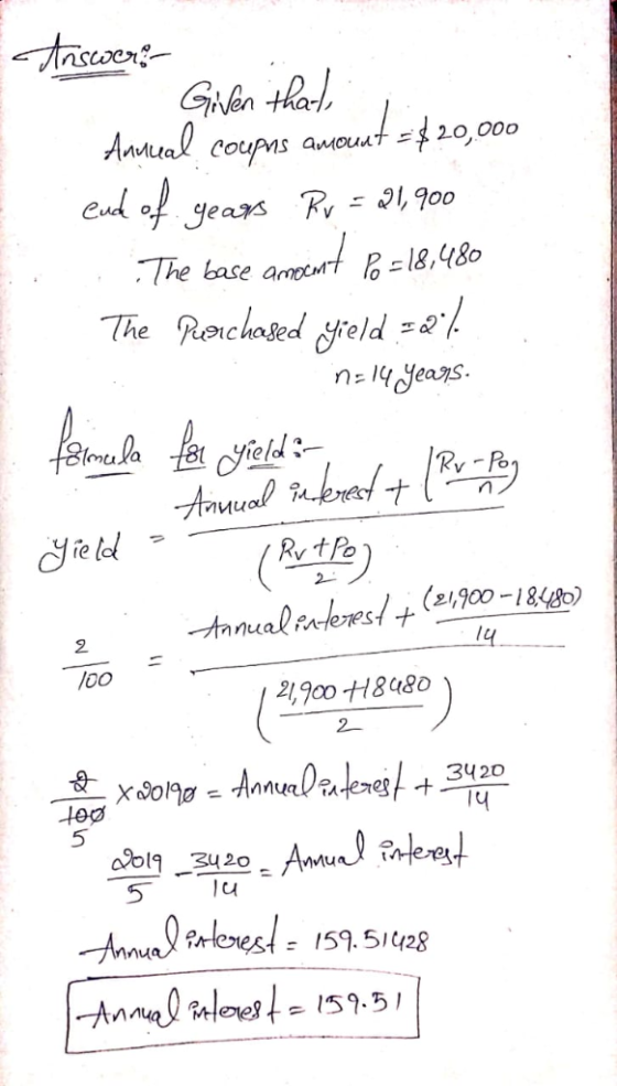 tascoen Giren thard Annal coupms awouxt =f 20,000 eud of yeas aapt18,480 The base The Rochosed freld =2 14Jeans n=19. v-. AP