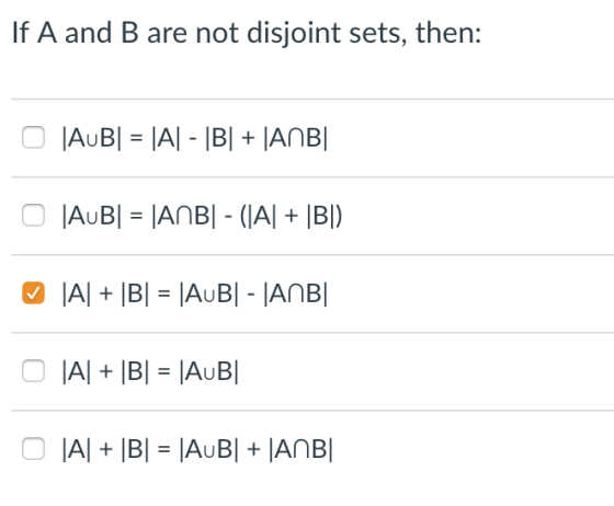 If A and B are not disjoint sets, then: