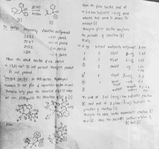 OH dilHef acctont whurtos thud gsuup is absent fo B) 3486H sutth 30 4 Risel 3425 C-H stretch doublet 1, 67 -CH I. 6 is nut gu
