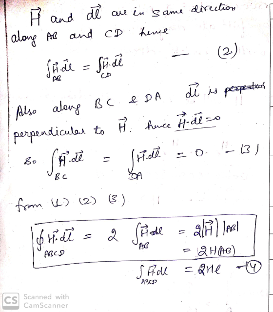 and dl along and CD direution aue ame kence (2) AR di pepdn Also along perpendicular to DA H (H.dll (E fom aInel H AC aHAe)