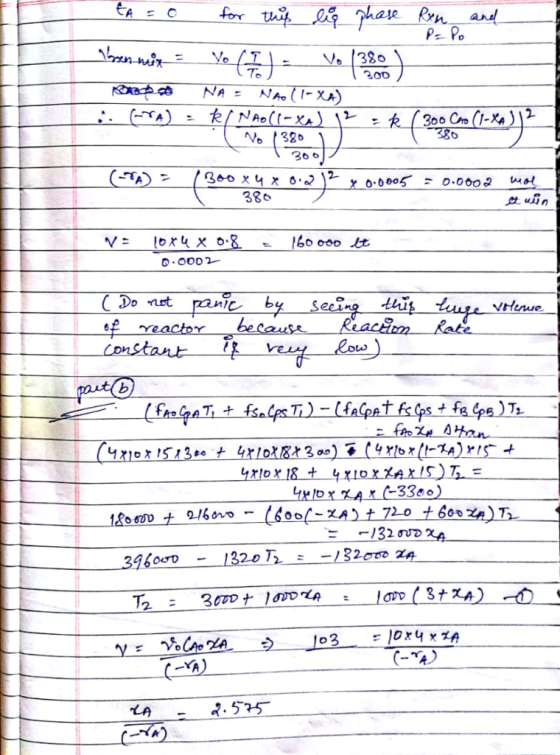 tw hase for Ren and PE PO Vo V. /380 300 NA = NAO (I-XA R/NAo(-XA) 2 300 CAo (1-X No 380 300 2- xO.0005 0.0002 (4-) 380 lOx4