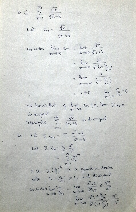 n +s Lok Considen m-o mtS im ( S (+ S0 1+0 We lkmas that m ant0, thon Zanis di vengent Thoee is divngont S+un dis Let un 4+2