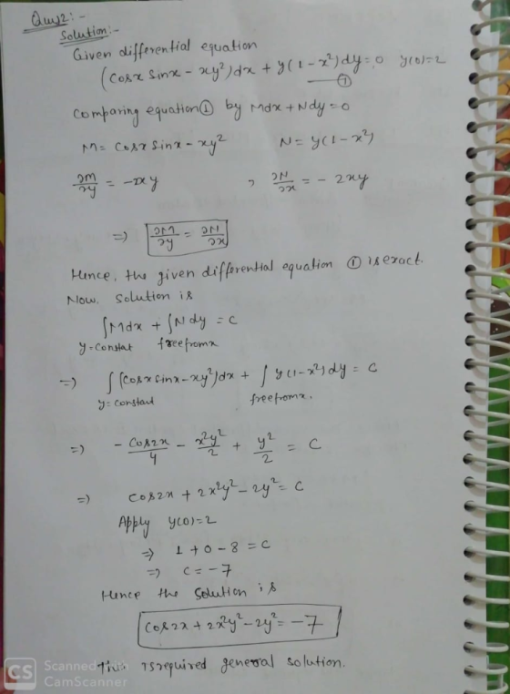 Solution Given differen ial equation Combaring equation Hince, the iven diflerential equation1A eroct Nouw, Solution i freetr