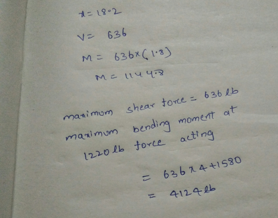 manimum shear torce 63b b ent qt maximun bending mom 12202b torce acting 5 = 41 2.4.1b