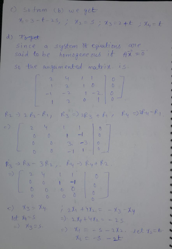S fyom b)we get d) Toget since a system ot equatitns said to be htYn 09 ene zusit 26 so the augn m enke mouth-/X, İS 2 212.0