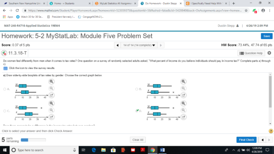 Southern New Hampshire Uni xHome » Students €) @ MyLab Statistics All Assignme/X Do Homework-Dustin Stepp i specifically Need