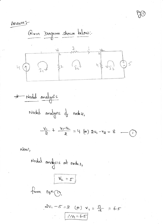 o Answer Giwen Dagramsheon helow Nodal Now Nedal andsis at rede 1, - 6.5 .V-6.S