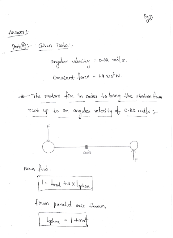 Ansary ang ulay velocity = 0.aa ad/s l-HiśN Constant -lace The molors -re in ondev 4o brin the station hm o.aa rod rest up Lo