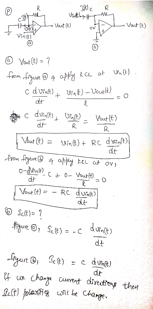 Vin Vout (t) Vout (t) ov Vinlt) from.gure ラapply ka at rn (t) R. dt cdt- dt dt
