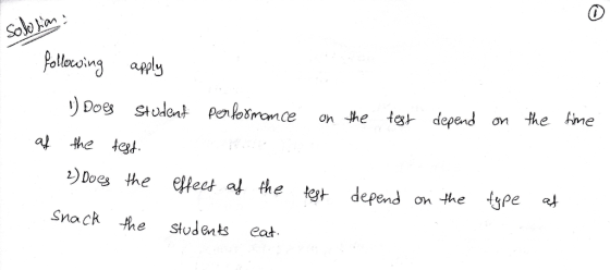 ollouoing apply ) Does Student perbinonce on -he tar depend ơn the z)Does the etect al fhe tgt depend on the tsee at Snack th