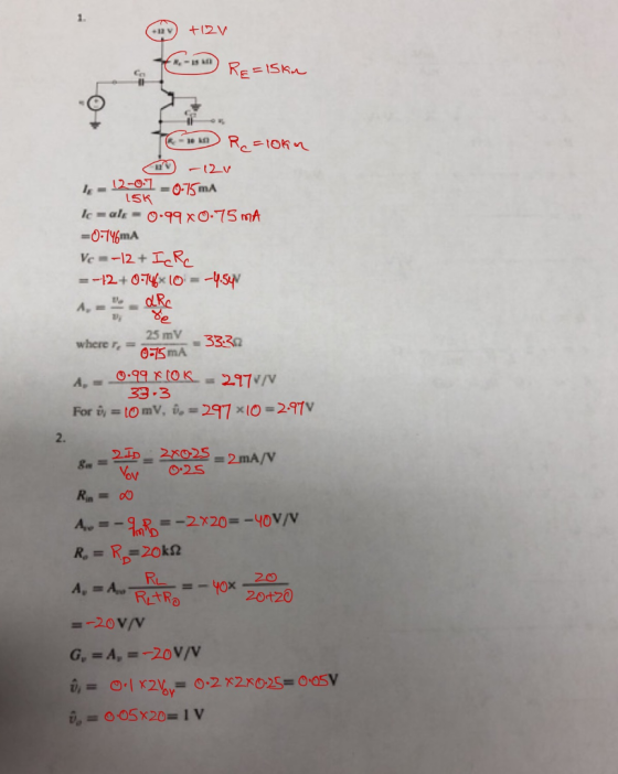 1. 91-0-15mA LSK lc = α.一0.qq x o-75 ㎃ =0-146mA dl 25 mV 3320 where r, = stos 217 4-33.3 2. 230mA 2.0 =-20V/V