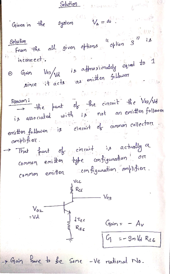 Selution Given in he SyolemV do Solu tion t아han 3, From the al given in cot ect «Hons TIOT) since it acts as emi en f,Libu